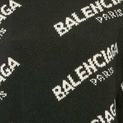 Balenciaga Black Logo Jacquard Knit Jumper L