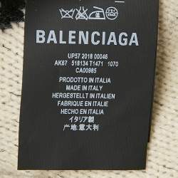 Pre Owned Balenciaga Black Logo Jacquard Knit Long Archetype Cardigan M
