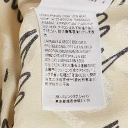 Pre Owned Balenciaga White Logo Print Jacquard Silk Button Front Blouse S