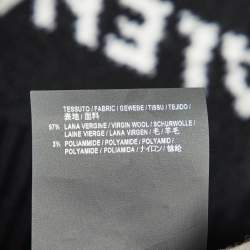 مملوكة مسبقًا Balenciaga Black All Over Logo Wool Knit Sweater L