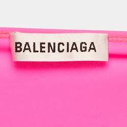 Balenciaga Fuchsia Pink Jersey Asymmetric Mini Dress M