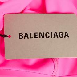 Balenciaga Fuchsia Pink Jersey Asymmetric Mini Dress M