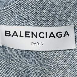 Balenciaga Blue Denim Dart Detail Button Front Jacket S