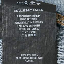 Balenciaga Blue Denim Dart Detail Button Front Jacket S