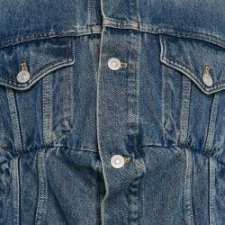 Balenciaga Blue Denim Dart Detail Button Front Jacket S