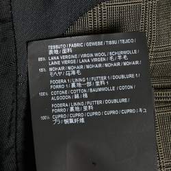 Pre Owned Balenciaga Grey Prince Of Wales Check Wool Blend Double Breasted Blazer S