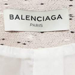 Balenciaga Pink Slubbed Silk Blend Mid-Length Coat M
