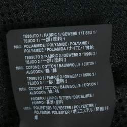 Balenciaga Black Logo Print Nylon and Denim Zip-Up Oversized Jacket S