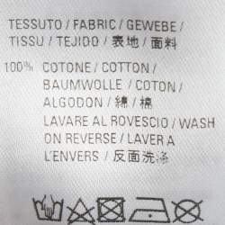 Pre Owned Balenciaga White Logo Printed Stripe Cotton Button Front Oversized Shirt S