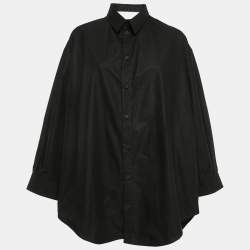 Balenciaga Black Cotton Suspended Shirt Dress M