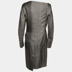 Balenciaga Grey Wool Blend Midi Dress L