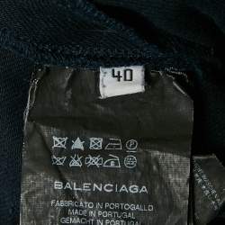 Balenciaga Blue Cotton Gabardine Pants M