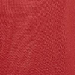 Balenciaga Red Knit V-Neck Sweatshirt L