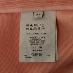 Balenciaga Pink Gabardine Pleated Short Skirt M
