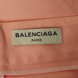 Balenciaga Pink Gabardine Pleated Short Skirt M