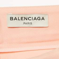 Balenciaga Pink Gabardine Pleated Short Skirt M