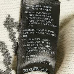 Pre Owned Balenciaga Grey Logo Intarsia Wool Knit Sweater S