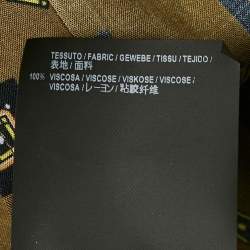Balenciaga Green Geometric Print Crepe Loose Fit Shirt M