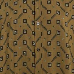 Balenciaga Green Geometric Print Crepe Loose Fit Shirt M