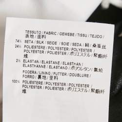 Pre Owned Balenciaga White Textured Silk Blend Knee-Length Skirt M