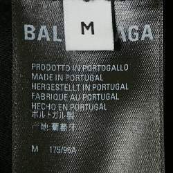 مملوكة مسبقًا Balenciaga Unisex Black Logo Print Distressed T-Shirt M