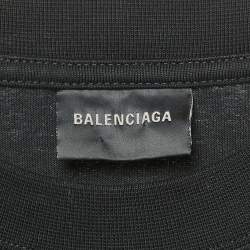 Balenciaga Black Logo Print Jersey T-Shirt M