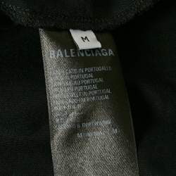 Balenciaga Black Logo Print Jersey T-Shirt M