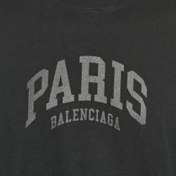 Balenciaga Black Logo Print Jersey T-Shirt M