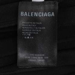 Balenciaga Black All-Over Logo Print Knit Pleated Midi Skirt M