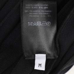 Balenciaga Black All-Over Logo Print Knit Pleated Midi Skirt M