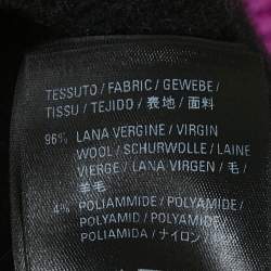Pre Owned Balenciaga Pink Logo Intarsia Wool Crewneck Sweatshirt M