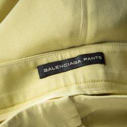 Pre Owned Balenciaga Yellow High Waist Tapered Pants S