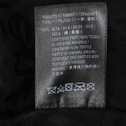 Pre Owned Balenciaga Black Logo Printed Silk Long Sleeve Shirt M