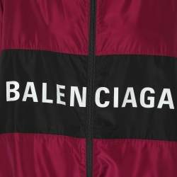 Balenciaga Purple Logo Printed Synthetic Windbreaker Jacket S
