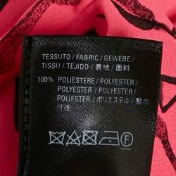 Balenciaga Fluorescent Pink Graffiti Print Chiffon Pleated Mini Dress S