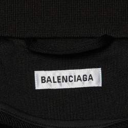 Balenciaga Black Jersey Zip-Up Jacket and Pants Set M