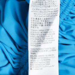 Balenciaga Blue Jersey Ruched Asymmetric Mini Dress S