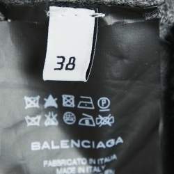 Pre Owned Balenciaga Monochrome Rib Knit T-Shirt Dress M