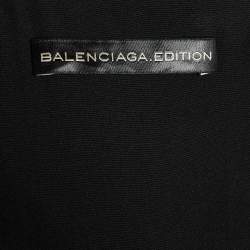 Balenciaga Black Silk Chiffon Draped Mini Dress M