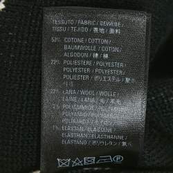 Balenciaga Off-White Monogram Jacquard Knit Crew Neck Sweater S