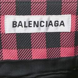 Balenciaga Pink Gingham Check Twill Pencil Skirt S