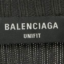 Balenciaga Grey Printed Rib Knit Oversized Sweater XS