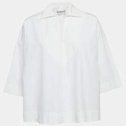 Balenciaga White Cotton Loose Fit Blouse S