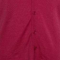 Balenciaga Pink Wool & Silk Knit Button Front Cardigan L