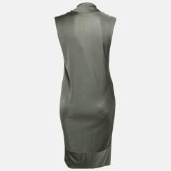 Pre Owned Balenciaga Grey Jersey Cowl Neck Sleeveless Short Dress M