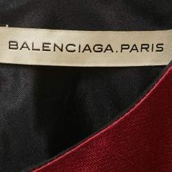 Balenciaga Burgundy Silk Panel Detail Short Dress M