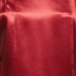 Balenciaga Burgundy Silk Panel Detail Short Dress M