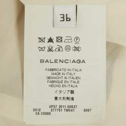 Balenciaga Cream Floral Print Silk Short Dress S