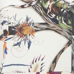 Balenciaga Cream Floral Print Silk Short Dress S
