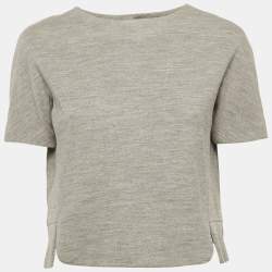 Balenciaga Grey Wool Button Front Top S